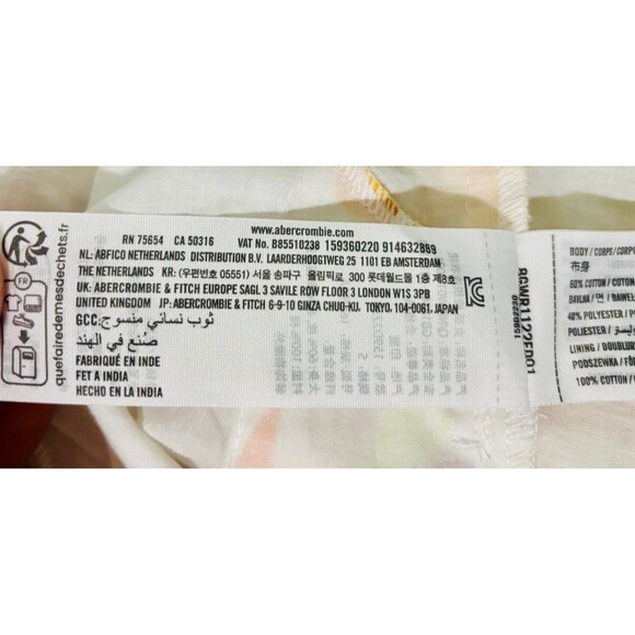 Abercrombie & Fitch puff sleeve babydoll mini dress in yellow floral Sz S - Picture 6 of 11